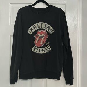 The Rolling Stones Graphic Sweatshirt Black Pullover Crew Neck - Small (unisex)